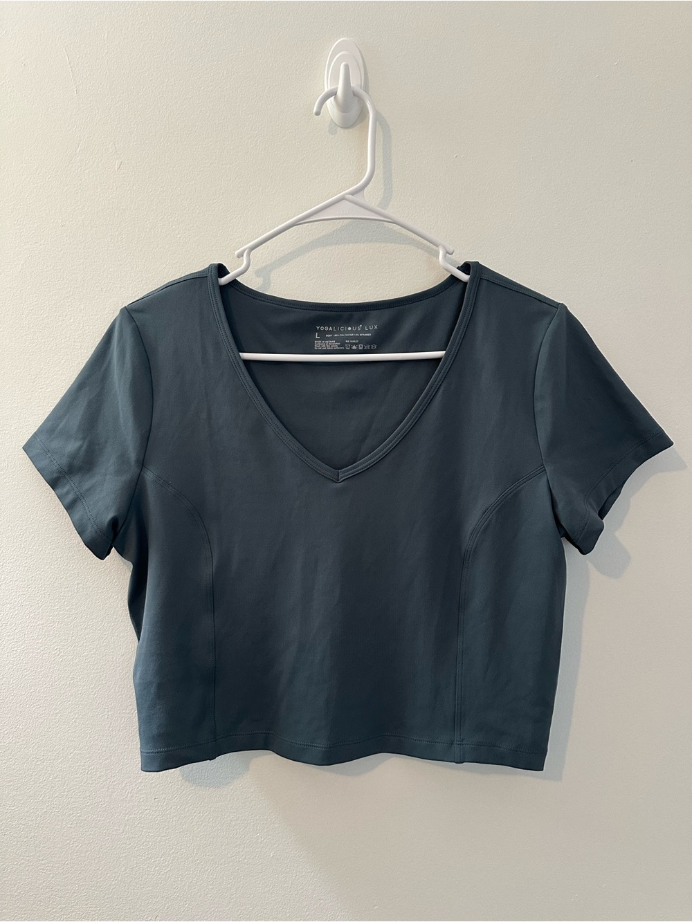 Yogalicious Lux Crop V-Neck Short Sleeve Top